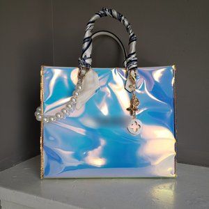 Beautiful iridescent Clear vinyl PVC